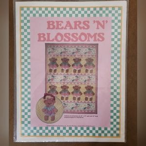 VTG 1984 Quilt Pattern Bears 'N' Blossoms  by Judy  Martin 43" x 59"